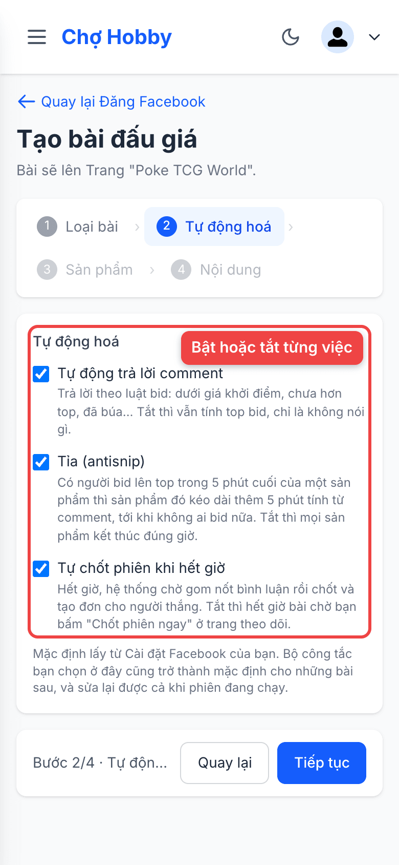 Ba lựa chọn tự động hoá