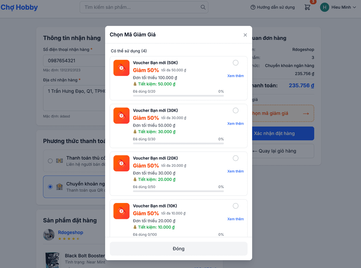 Screenshot: Email gửi về cho người mua