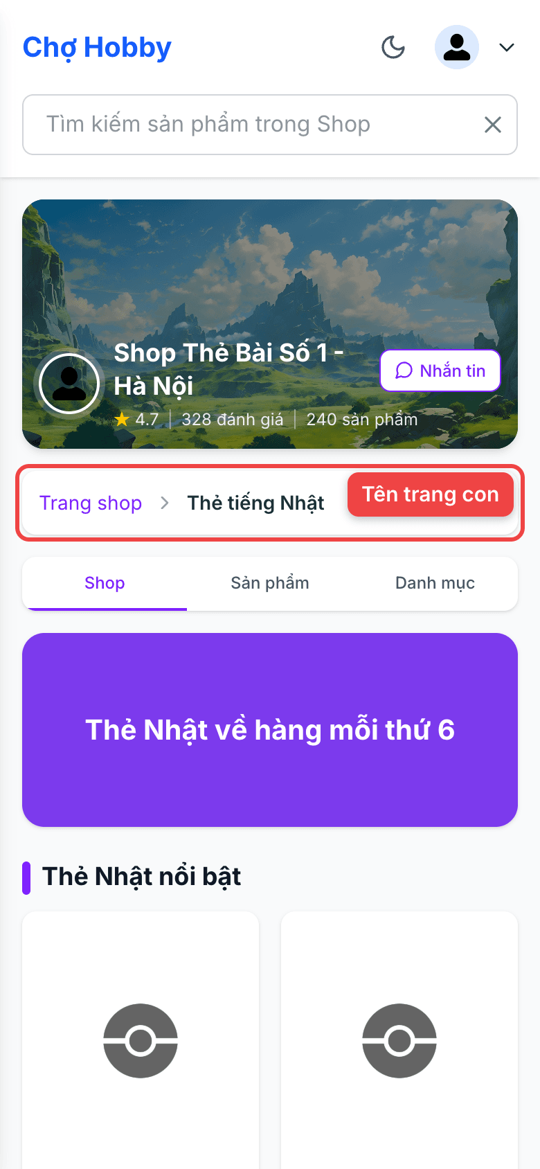 Trang con khách thấy khi mở link